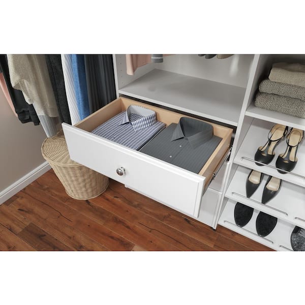 2026 Dual Tower 96 in. W - 120 in. W White Tower System Wall Mount 14-Shelf Wood Closet System