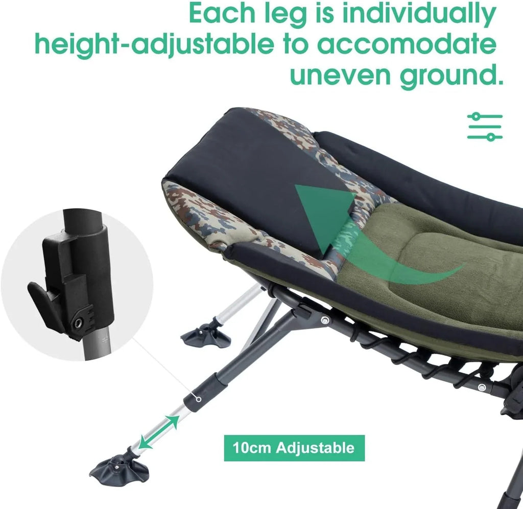 2026 NewCamping Cots for Adults 330Lbs with Carry Bag, Heavy Duty Folding Bed with Soft Padded Cushion, Portable Military Cot for Hunting, 180° Adjustable Reclining Outdoor Lounger
