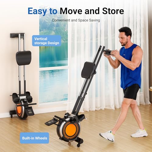 2026 Rowing Machines for Home Use, Rowing Machine Magnetic Rower, Max 350 LBS, 16 Levels of Workout Resistance, Dual Slide Rail, Bluetooth App Compatible, LCD Monitor, Row Machine for Gym Exercise