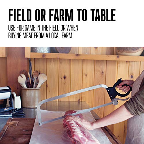 2026 Weston Butcher Meat and Bone Saw with 22 Inch Stainless Steel Serrated Blade with Quick Release Handle (47-2201)