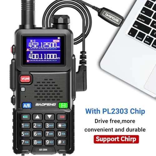 2026 Ham Radio Baofeng Radio Long Range AR-5RM 10W Handheld NOAA Emergency Weather Radio 999CH Rechargeable Walkie Talkies with Programming Cable,USB-C Charging for Survival Gear Hunting Camping,2 Pack