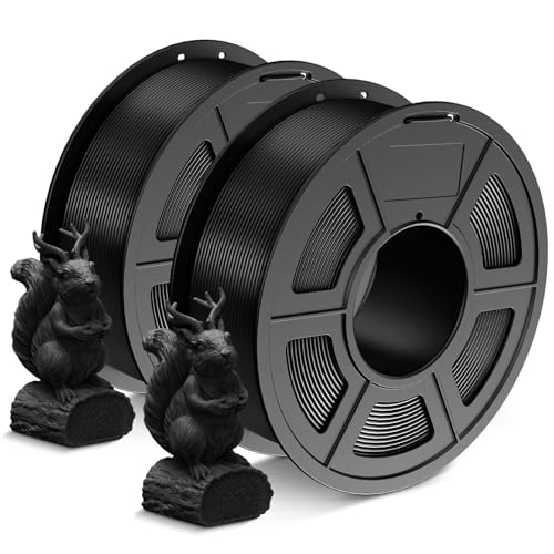 2026 SUNLU 4kg PLA 3D Printer Filament Bundle, Neatly Wound PLA Filament 1.75mm ±0.02mm, Individually Vacuum Packed, 4kg in Total, 1kg per Spool, 4 Pack, 4000g, 4Black