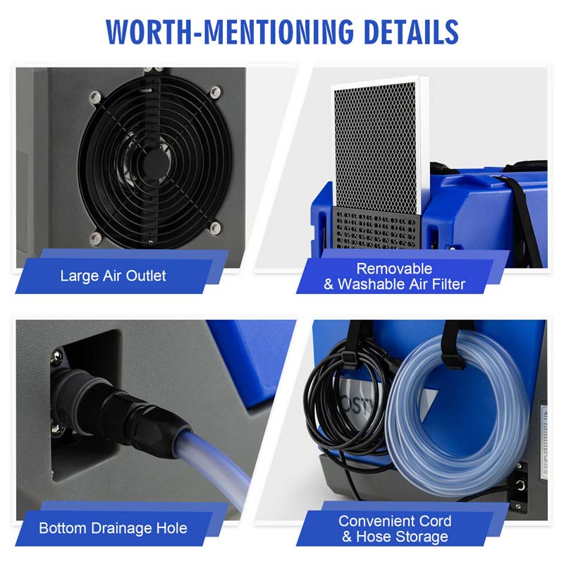 2026 180 PPD Portable Commercial Dehumidifier for Basement, Industrial Dehumidifier with Pump & 24.6ft Drain Hose