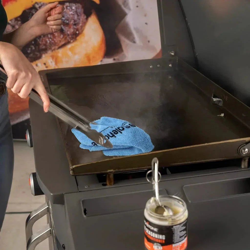 2026 28 Inch Griddle 2026 with Hood XL Griddle Original 3-Burner Outdoor Flat Top Grill, with Griddle Accessories, Seasoning, and Gloves and Cloth