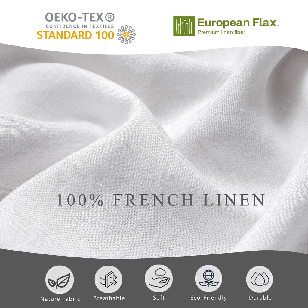 2026 New100% Pure Linen Duvet Cover with Button Closure and Corner Ties Soft & Breathable - Natural Full/Queen