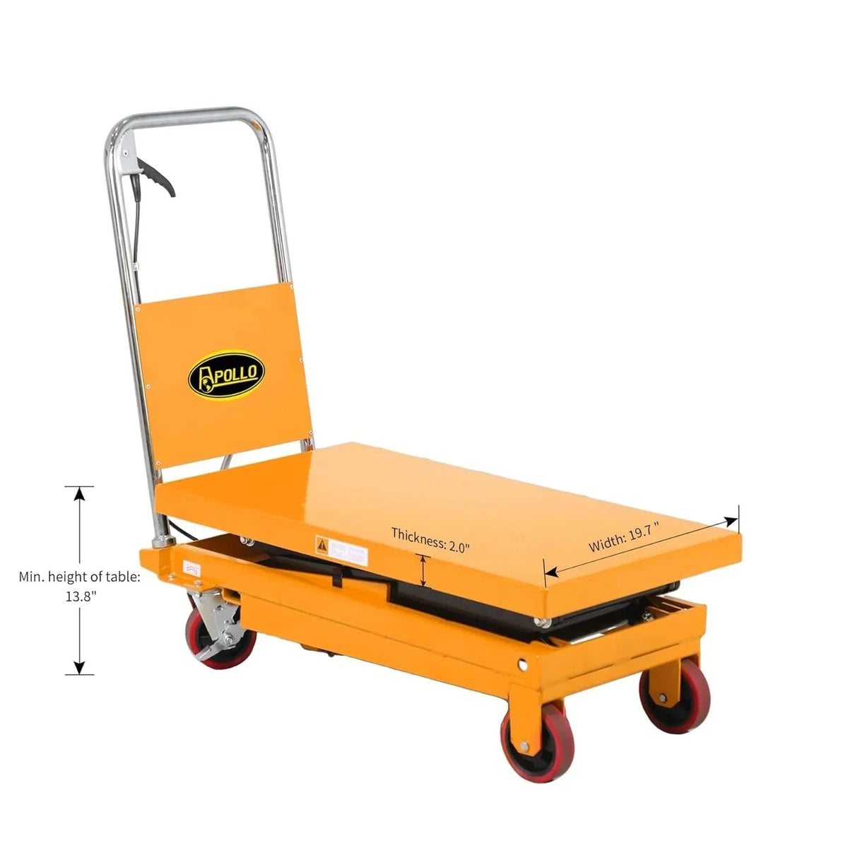 2026 NewHydraulic lifting table trolley – load capacity 350 kg, maximum height 130 cm, double scissor lift table with safety device and 4 wheels