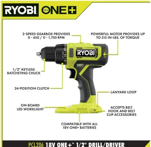 2026 ONE+ 18V Cordless 6-Tool Combo Kit with Drill, Impact Driver, Saw, Multi-Tool & LED Light
