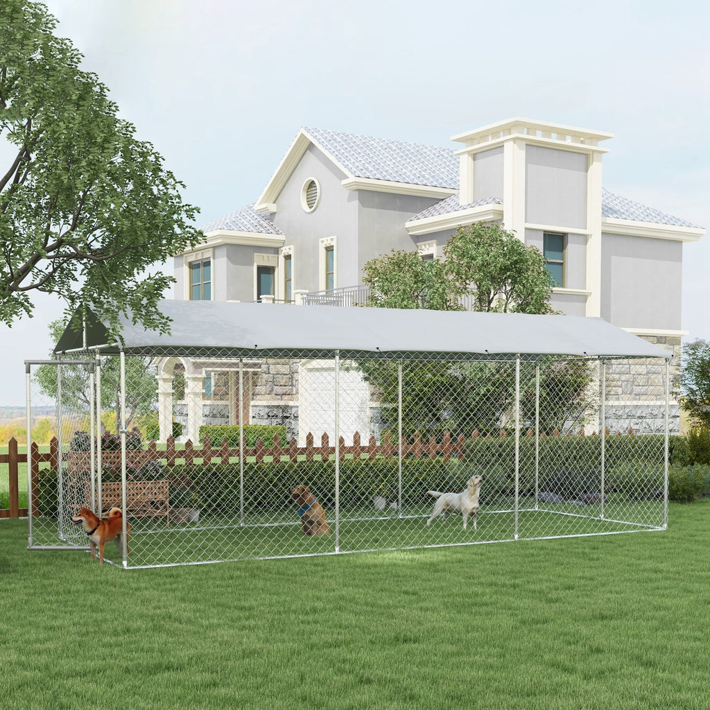 2026 19.7' x 7.5' x 7.5' Outdoor Dog Kennel W/ Waterproof Roof