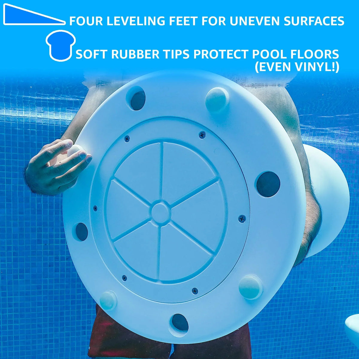 2026 NewDunn-Rite Products Made in USA Submersible Swim Up Pool Stools for Underwater Use, Bar Stool for Inside Pool and Patio Deck Seating, 24 Inch (1 Stool)