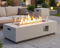 2026 42" Outdoor Propane Fire Pit Table, 50,000 BTU Rectangle Natural Gas Firepit with Tank Table, No Assembly Low Profile Fire Table for Outside Patio & Backyard, CSA Certified, Grayish White