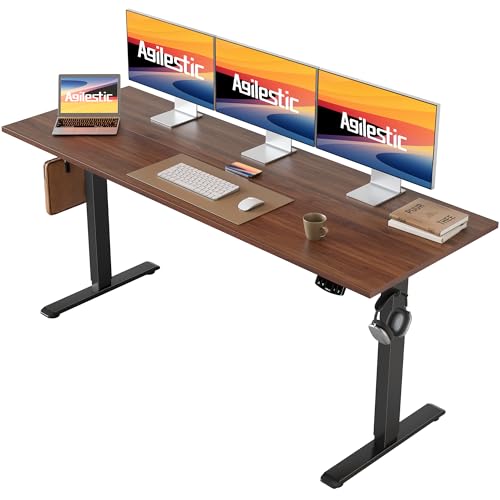 2026 Agilestic Electric Standing Desk, 48 x 24 Inches Height Adjustable Desk, Sit Stand up for Work Office Home, Ergonomic Rising Computer Table with Memory Preset, Rustic Brown