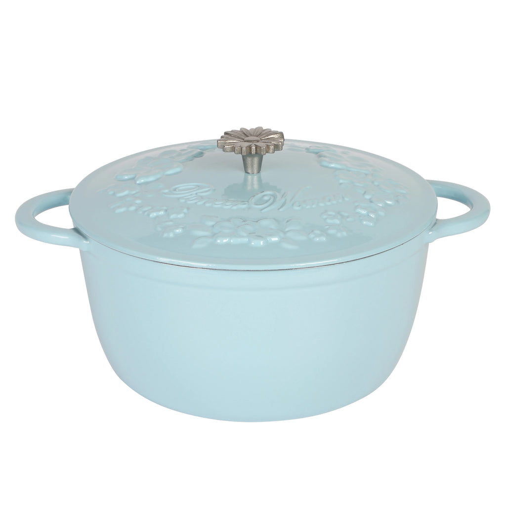 2026 The Pioneer Woman Timeless Beauty Blue Haze Enamel Cast Iron 6-Quart Dutch Oven