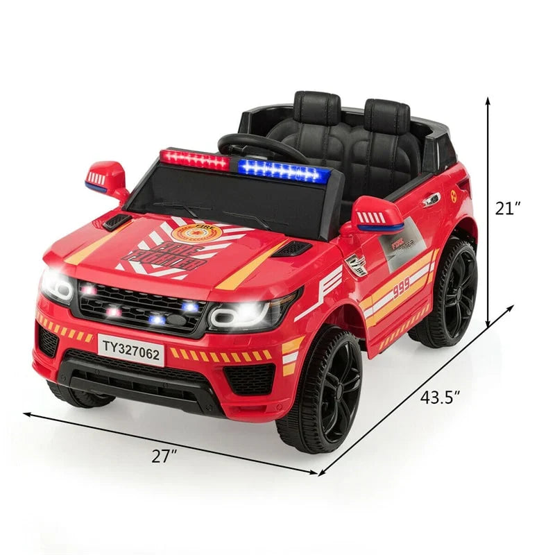 2026 Kids Ride On Police Car 12V Battery Powered Electric Riding Toy Truck Car with LED Siren Flashing Light