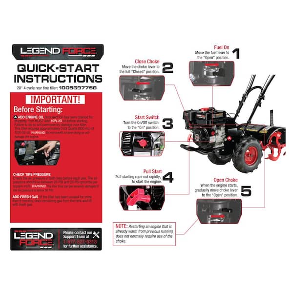 2026 20 in. 212 cc Gas Rear Tine Garden Tiller