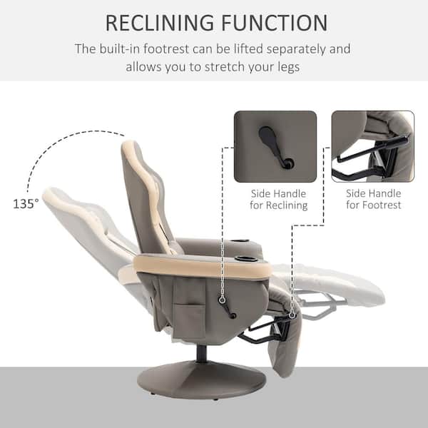 2026 Grey PU Leather Recliner ArmChair