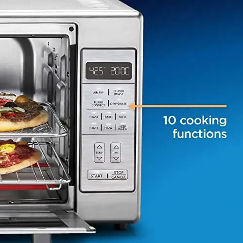 2026 Extra-Large Air Fryer Oven, 10-in-1 Versatile Cooking Functions, Fits 2 Large Pizzas, Stainless Steel, Perfect for Holiday Hosting