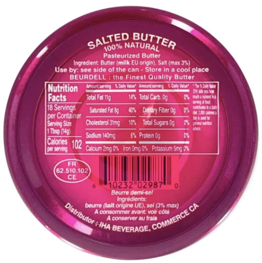2026 NewBeurdell Canned French Butter �C 100% Natural Salted Pasteurized Real Butter | Long Shelf Life Emergency Survival Food | Great for Cooking, Baking, RV & Camping | Pull Top Lid | Pack of 24 | France