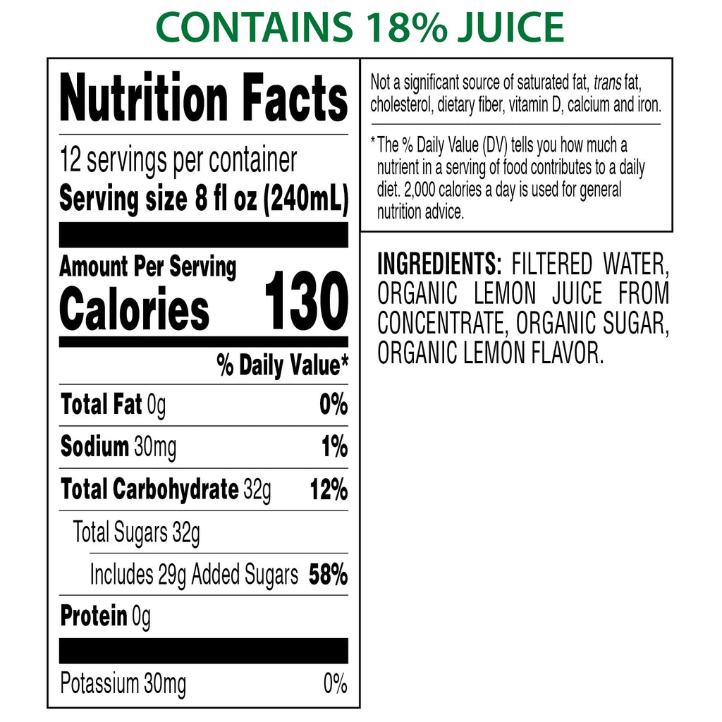 2026 NewKirkland Signature, Organic Lemonade, 96 fl oz, 2-count