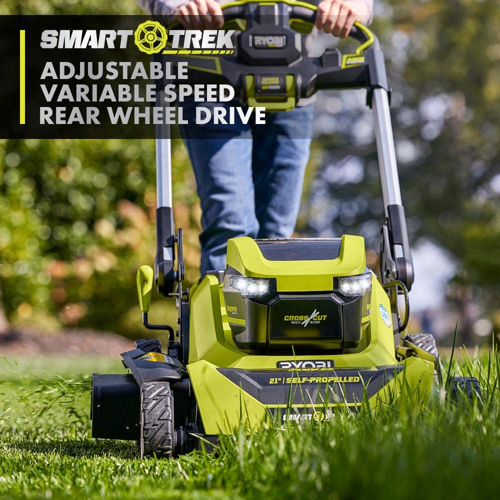 2026 40V Brushless 21-in Self-Propelled AWD Lawn Mower Whisper Series Includes (2) 6.0Ah Batteries and Charger