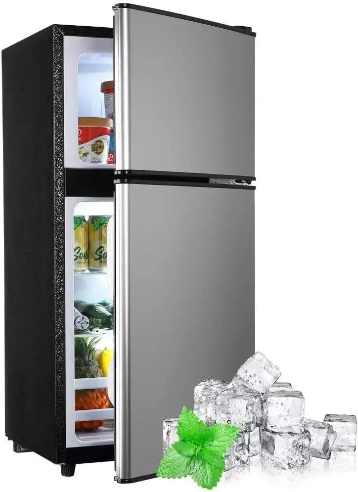 2026 NewApartment-sized refrigerator, 3.5 cubic feet (approx. 99 liters) usable capacity, small refrigerator with freezer compartment, suitable for houses and apartments, freestanding