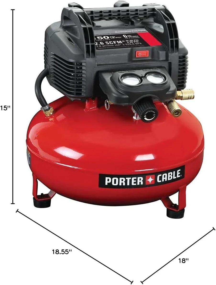 2026 Air Compressor, 6-Gallon, Pancake, Oil-Free (C2002-ECOM)
