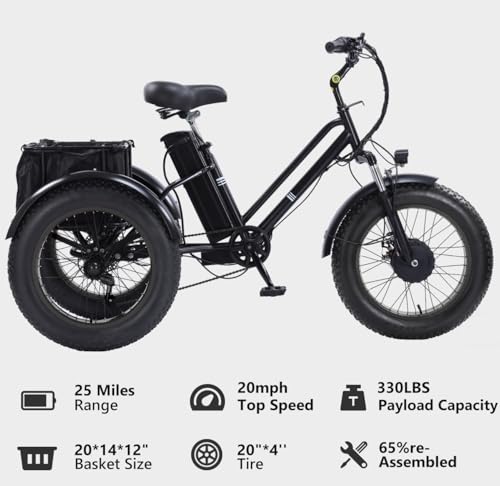 2026 Adult Electric Tricycle Adult Tricycle 3 Wheel Bikes Adults Electric Three Wheel Bike