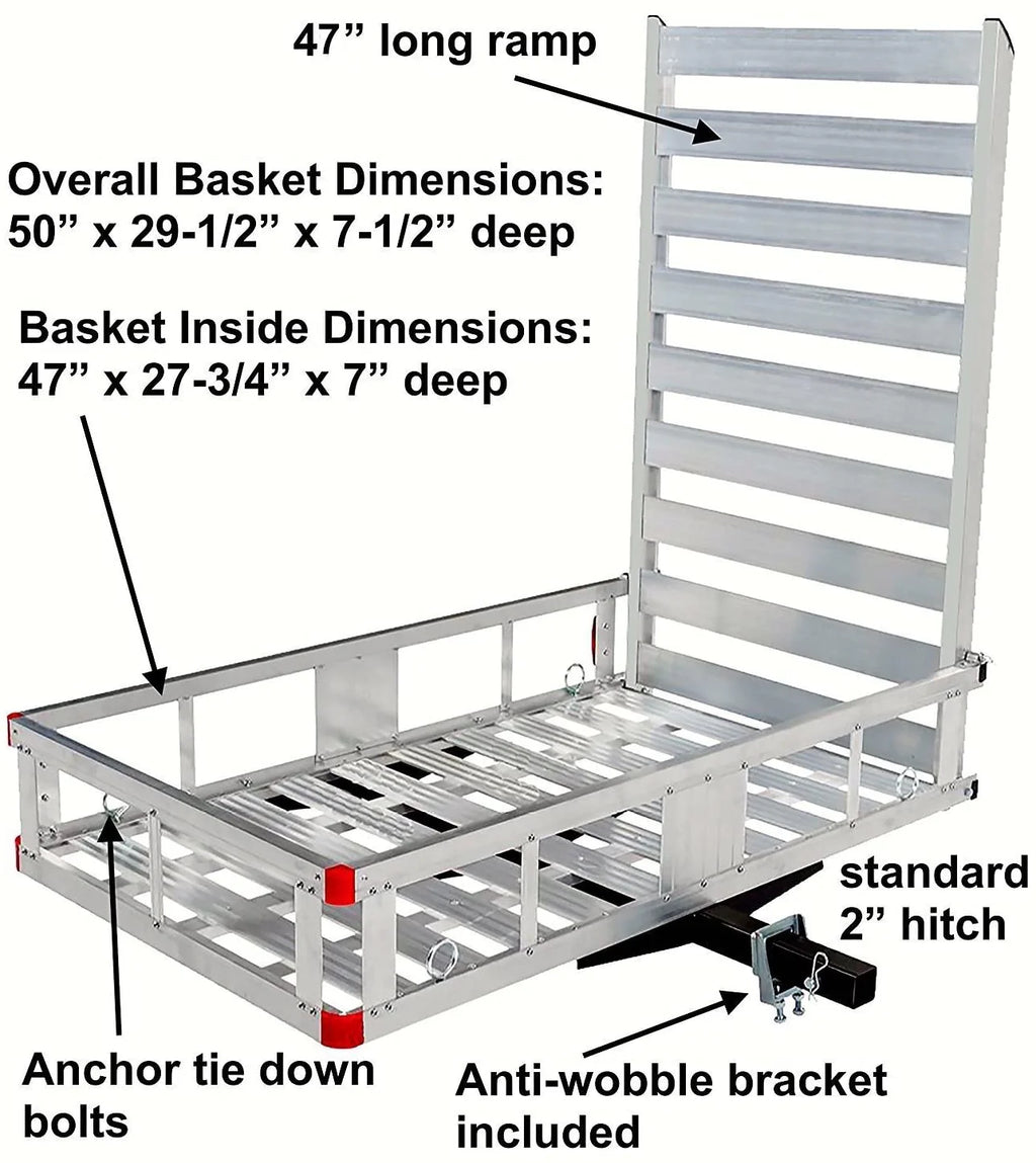 2026 80779 Aluminum Hitch Mount Cargo Carrier with 47′′ Long Ramp, 1 Pack