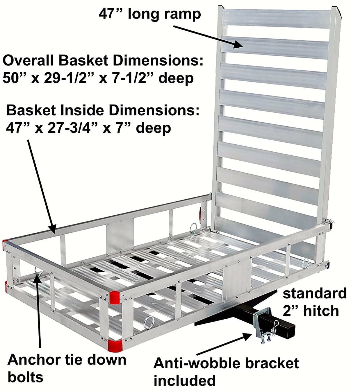2026 80779 Aluminum Hitch Mount Cargo Carrier with 47′′ Long Ramp, 1 Pack