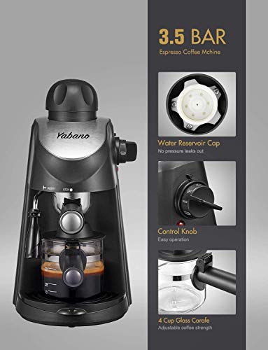 2026 Yabano Espresso Machine, 3.5Bar Espresso Coffee Maker, Espresso and Cappuccino Machine with Milk Frother, Espresso Maker with Steamer