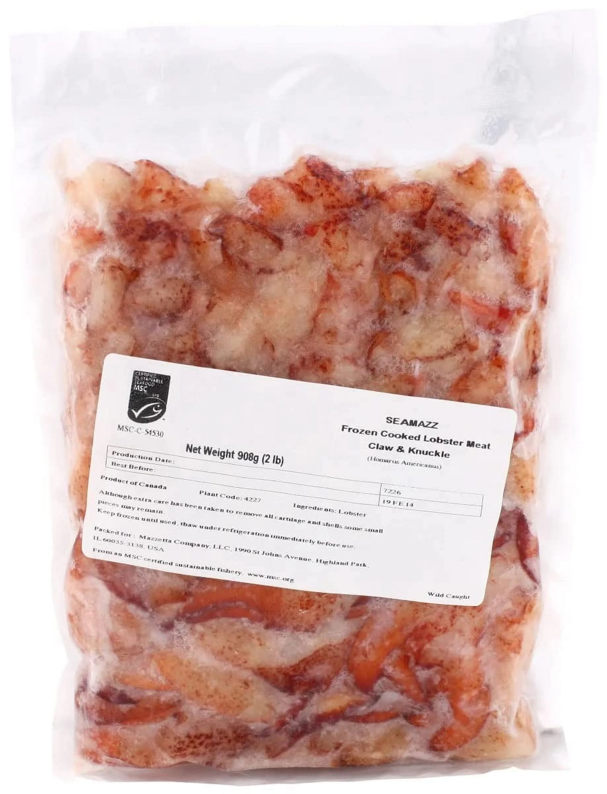 2026 (2 lb Bag) Lobster Meat Claw and Knuckle Meat- Product of Maine or Canada