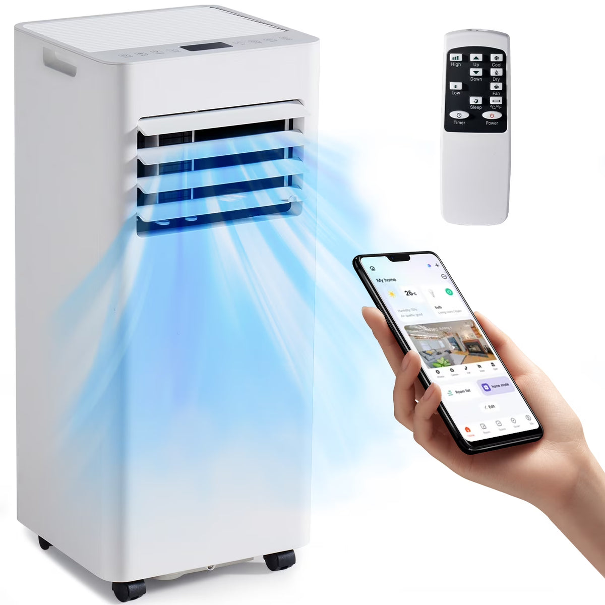 2026 NewBapipro 10,000 BTU Smart Portable AC - WiFi/Remote, 4-in-1 for 300 Sq.Ft, 24H Timer, Window Kit, ??55dB, ETL Certified