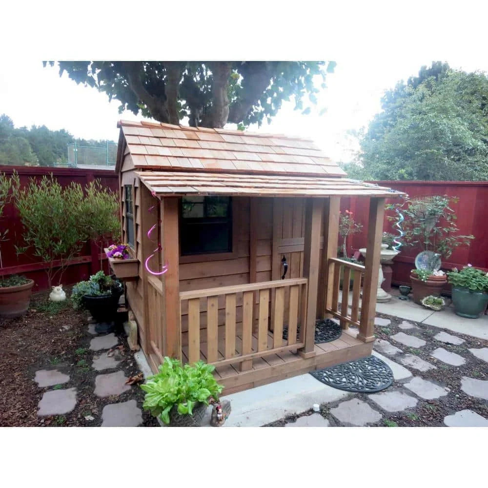 2026 Little Squirt 6 ft. Cedar Playhouse with Windows and Dutch Door