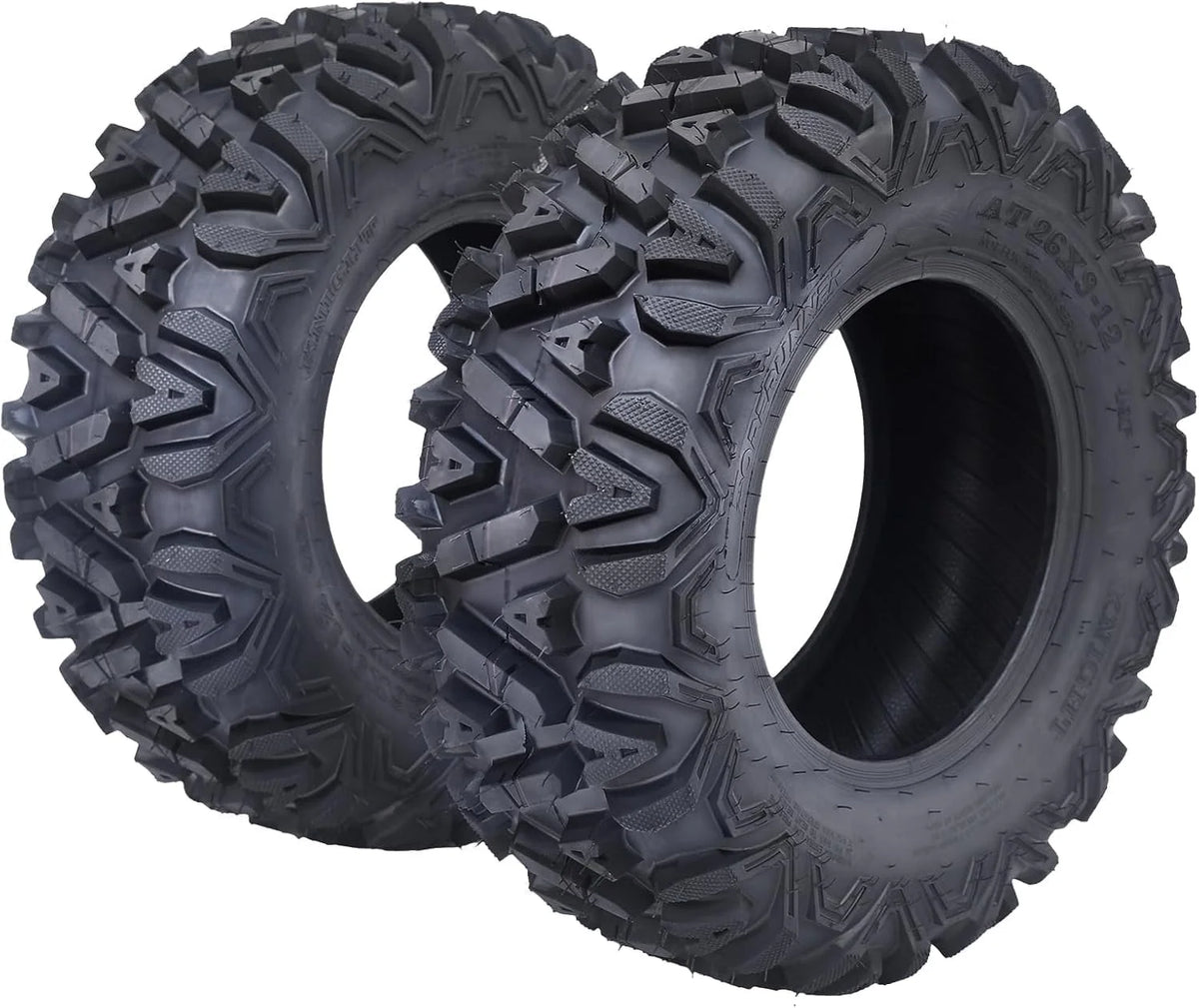 2026 26x12x12 Atv Tires, Set of 2 Atv Tires 26x12-12 6PR, All Terrain Atv/Utv Off-Road Tires, Black