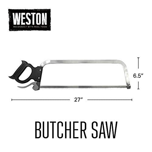2026 Weston Butcher Meat and Bone Saw with 22 Inch Stainless Steel Serrated Blade with Quick Release Handle (47-2201)