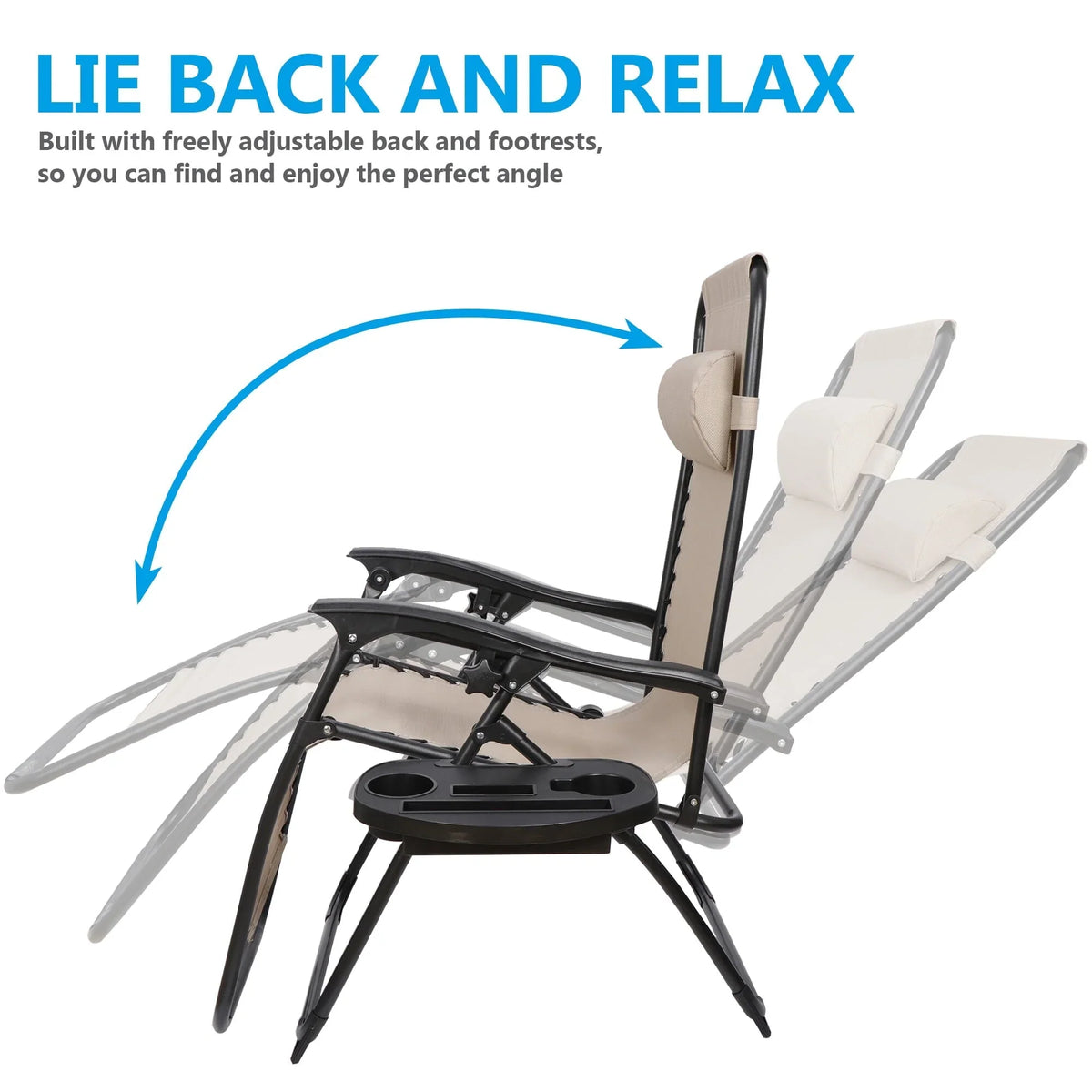 2026 NewHomGarden 2 Pack Steel Zero-Gravity Chair - Beige