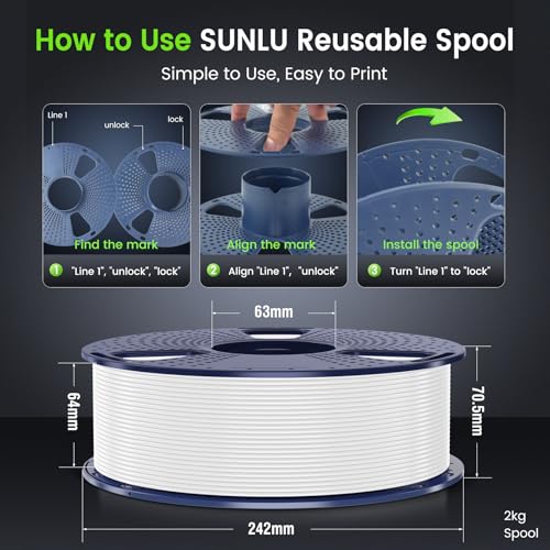 2026 SUNLU 4kg PLA 3D Printer Filament Bundle, Neatly Wound PLA Filament 1.75mm ±0.02mm, Individually Vacuum Packed, 4kg in Total, 1kg per Spool, 4 Pack, 4000g, 4Black