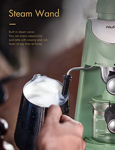 2026 Yabano Espresso Machine, 3.5Bar Espresso Coffee Maker, Espresso and Cappuccino Machine with Milk Frother, Espresso Maker with Steamer