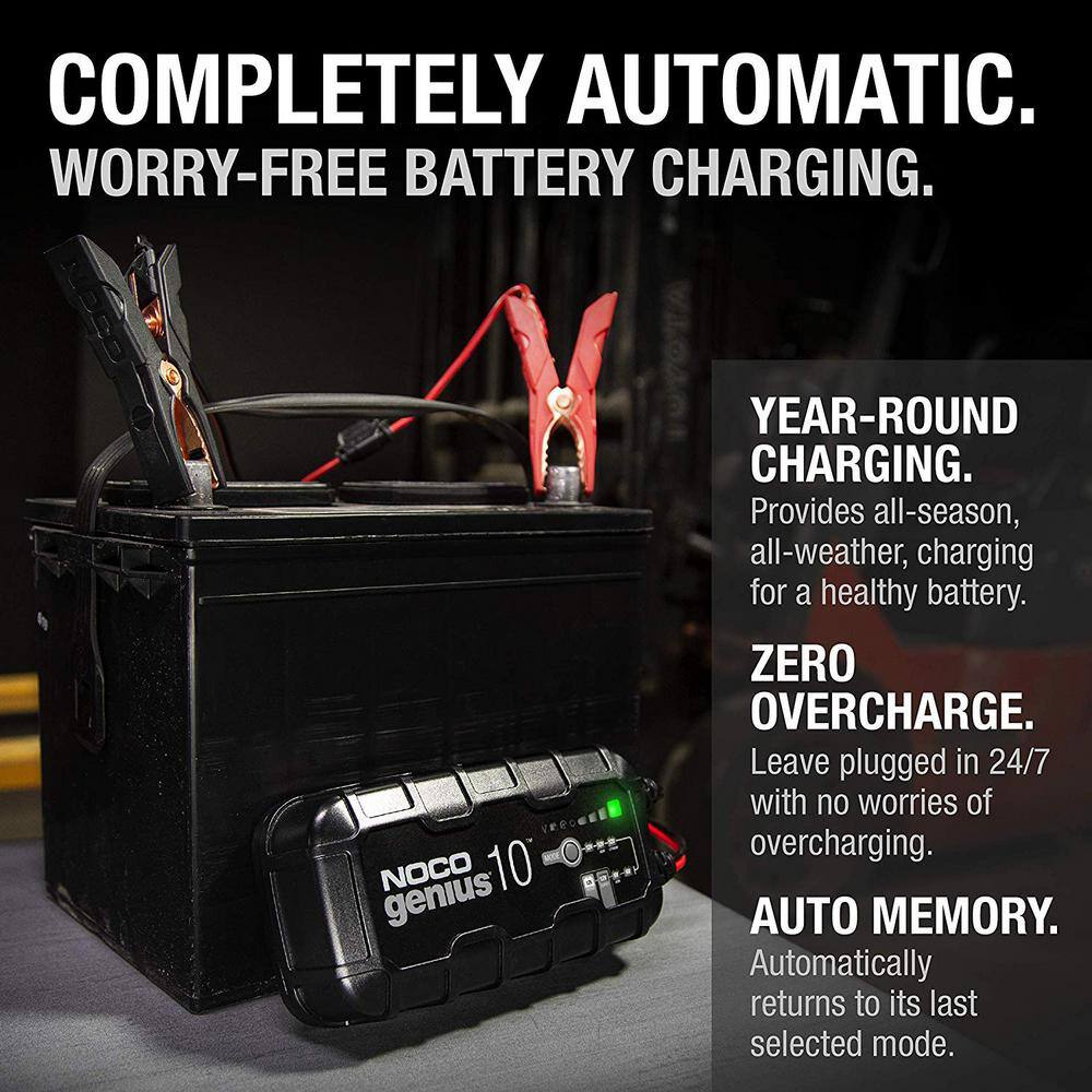 2026 NOCO GENIUS GENIUS10 10-Amp Fully-Automatic Smart Charger 6V 12V Battery Charger Battery Maintainer Genius10