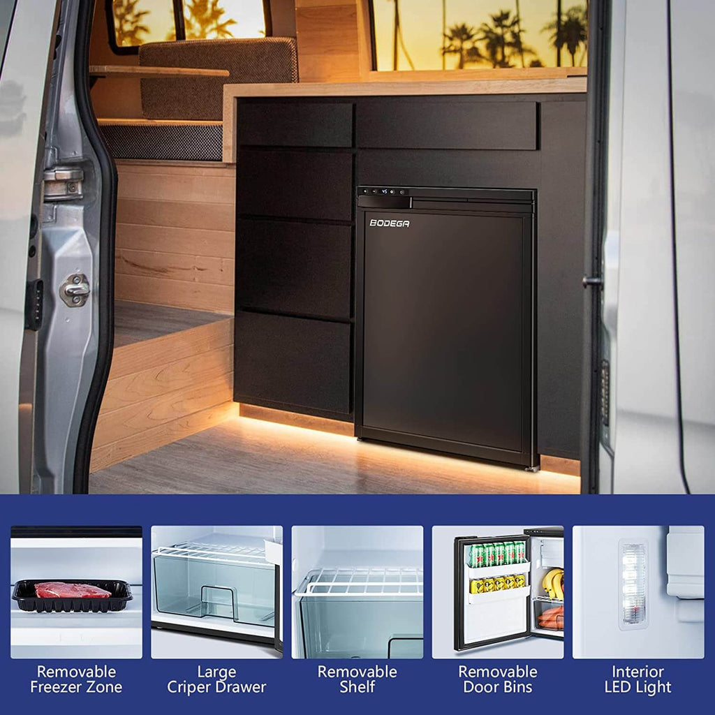 2026 12 Volt RV Refrigerator 2.3cu.ft 65L RV Fridge and Freezer