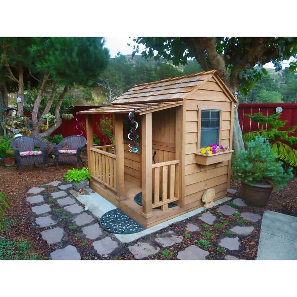 2026 Little Squirt 6 ft. Cedar Playhouse with Windows and Dutch Door