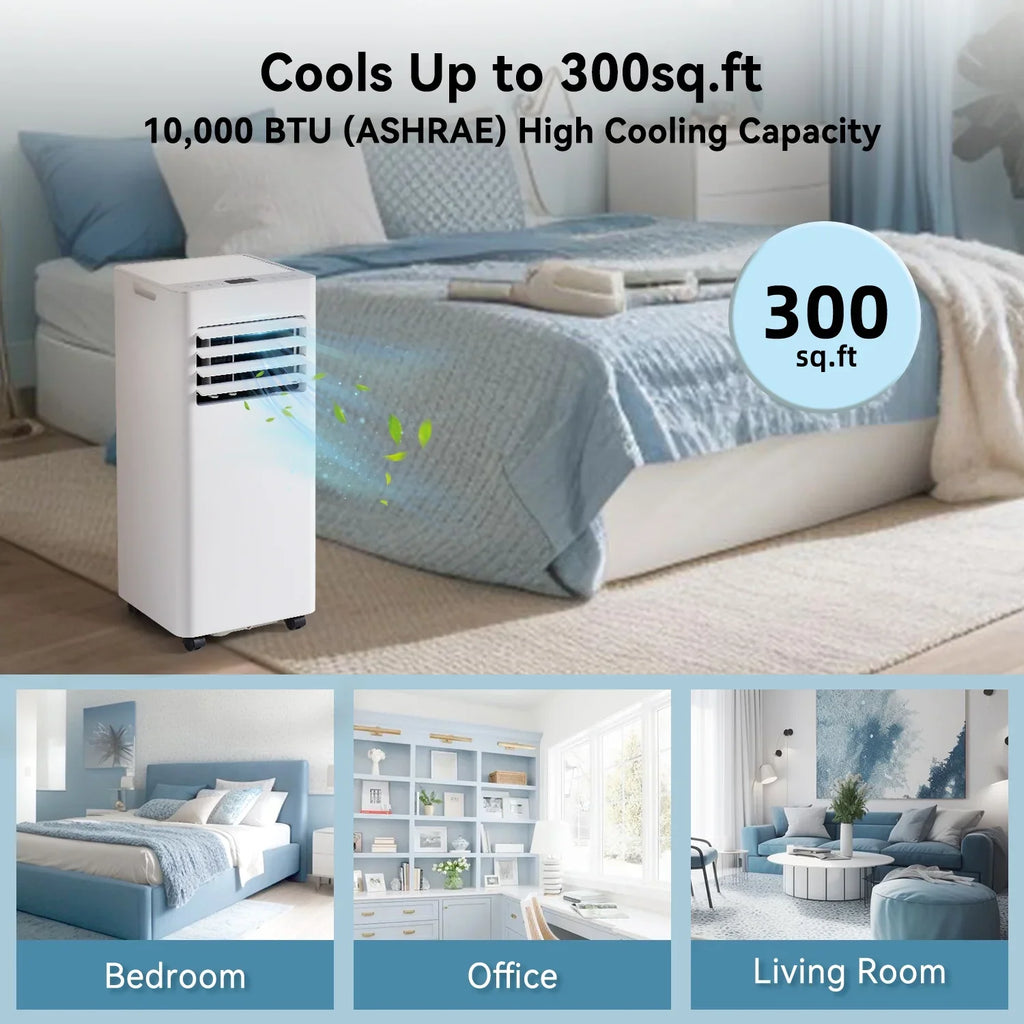 2026 NewBapipro 10,000 BTU Smart Portable AC - WiFi/Remote, 4-in-1 for 300 Sq.Ft, 24H Timer, Window Kit, ??55dB, ETL Certified