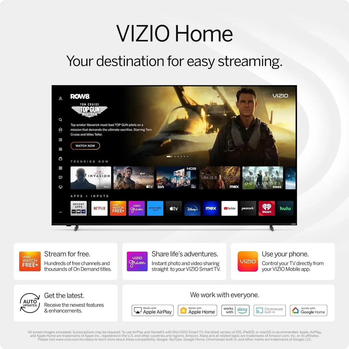 2026 NewVIZIO 50′′ 4K HDR Smart TV, Dolby Vision HDR/HDR10+, WiFi 6 – (Refurbished)