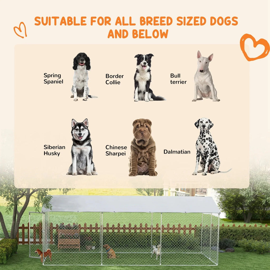 2026 19.7' x 7.5' x 7.5' Outdoor Dog Kennel W/ Waterproof Roof