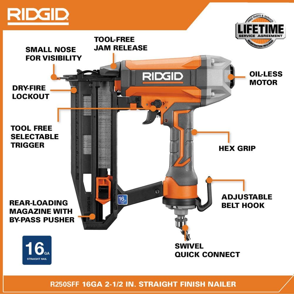 2026 6 Gal. Portable Electric Pancake Air Compressor w/ 18GA Brad Nailer, 16GA Straight Finish Nailer, & 18GA Finish Stapler R69603FK