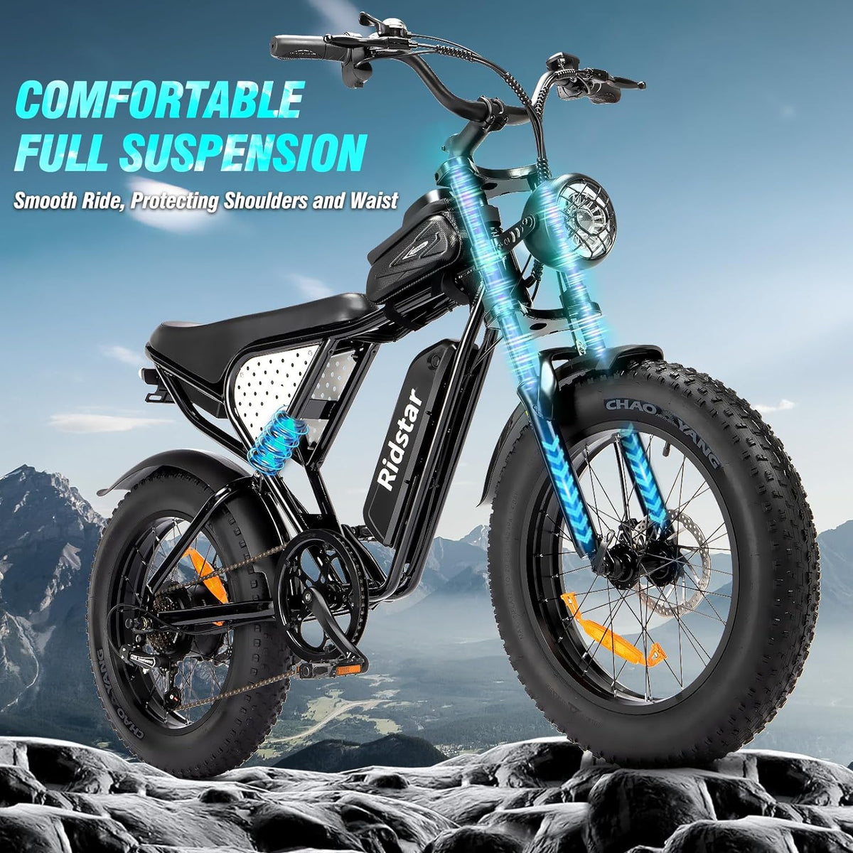 2026 2000W 52V All-Terrain Fat Tire Electric Bike for Adults, 30-180 Mile Range