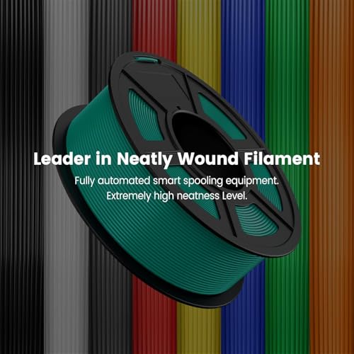 2026 SUNLU 4kg PLA 3D Printer Filament Bundle, Neatly Wound PLA Filament 1.75mm ±0.02mm, Individually Vacuum Packed, 4kg in Total, 1kg per Spool, 4 Pack, 4000g, 4Black