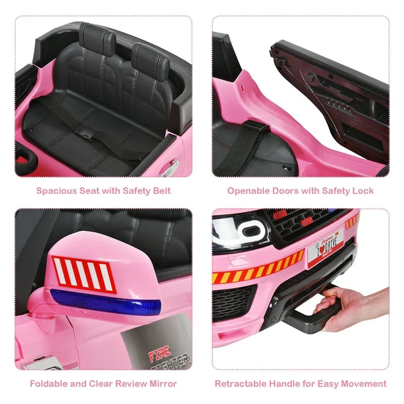 2026 Kids Ride On Police Car 12V Battery Powered Electric Riding Toy Truck Car with LED Siren Flashing Light