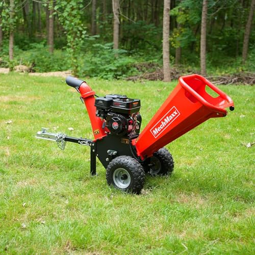 2026 4'' Inch 212CC 7HP Gas Powered Wood Chipper Leaf Branch Shredder Mulcher with Towbar, Emergency Stop Button, Model GS650