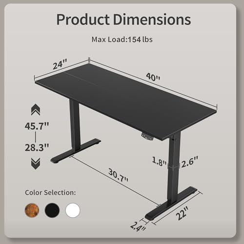 2026 Agilestic Electric Standing Desk, 48 x 24 Inches Height Adjustable Desk, Sit Stand up for Work Office Home, Ergonomic Rising Computer Table with Memory Preset, Rustic Brown