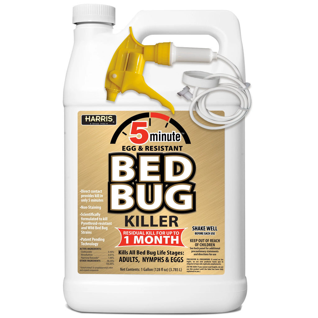 2026 Harris 5 Minute Egg Kill and Resistant Bed Bug Killer 1 Gallon with Trigger Spray
